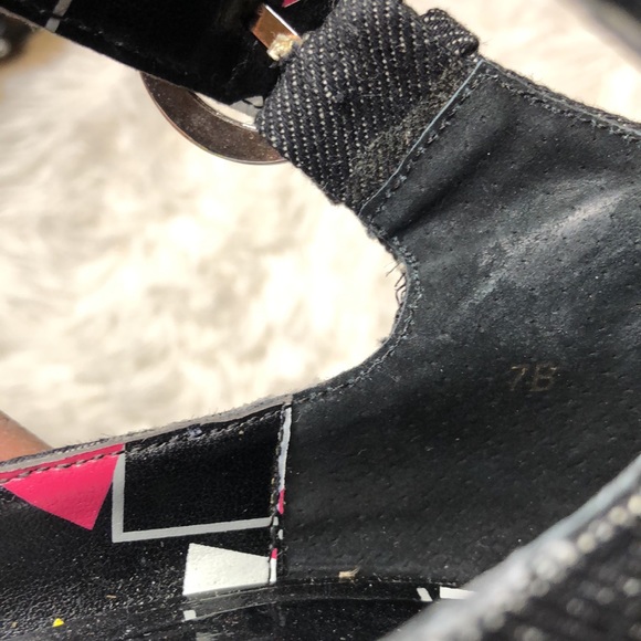 Bakers Denny Dark Denim Fabric  Platform Stilettos Ankle Strap Peep Toe Pump  7 - Picture 12 of 14